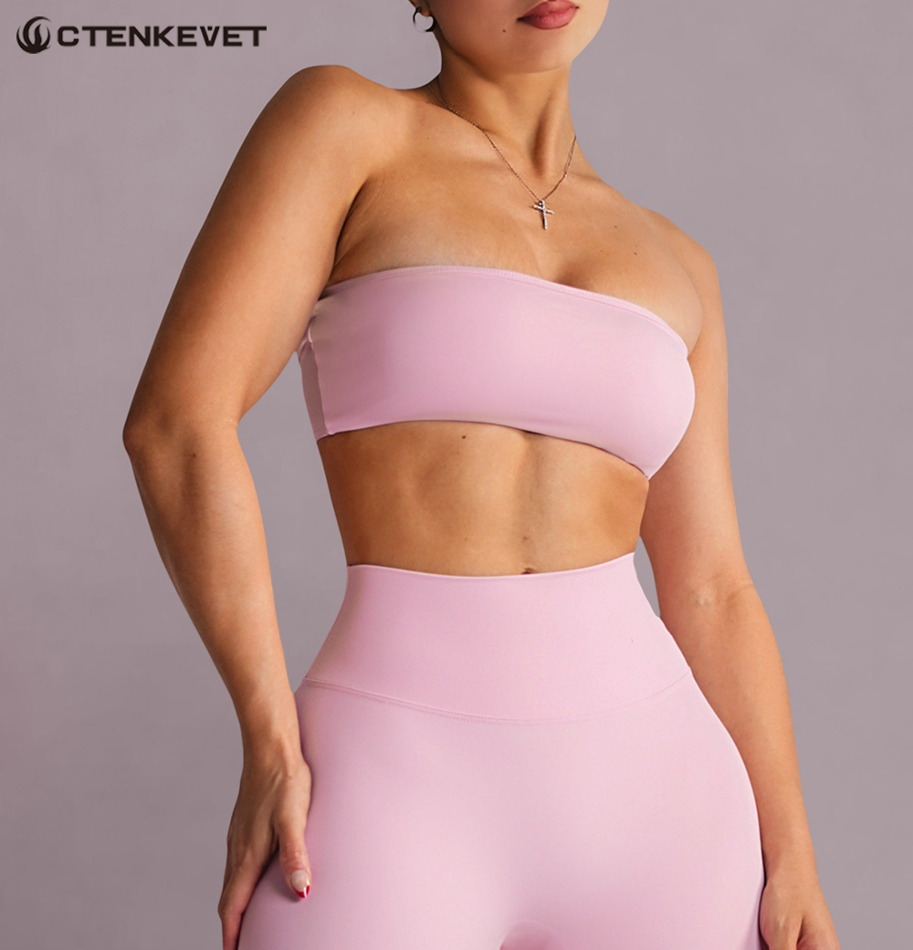 Crop Top Crochet - Sutiã esportivo sem alças, top curto