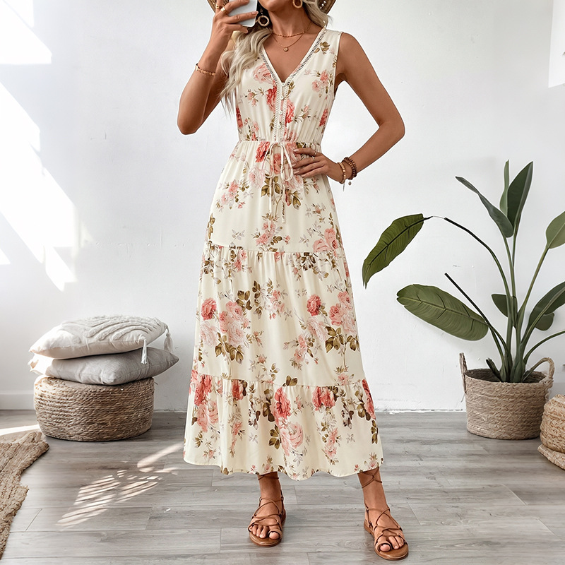 Vestido Midi Sem Mangas com Es - Midi Skirt Floral avaliação e preço