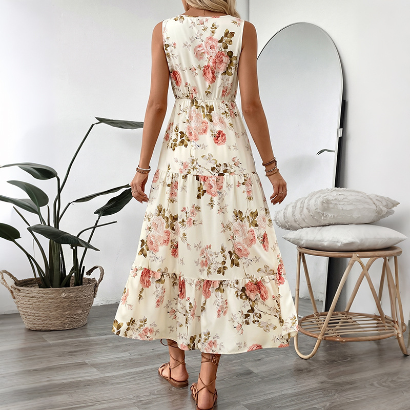 Vestido Midi Sem Mangas com Es - Midi Skirt Floral avaliação e preço